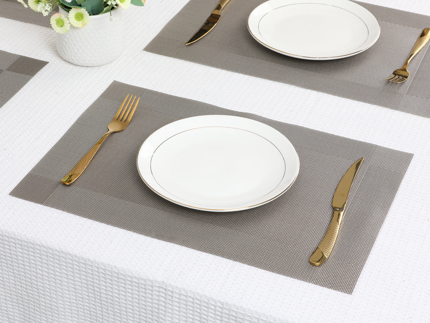 Placemats Set of 8, PVC for Kitchen Dining Table Decor Washable Wipeable 18*12in