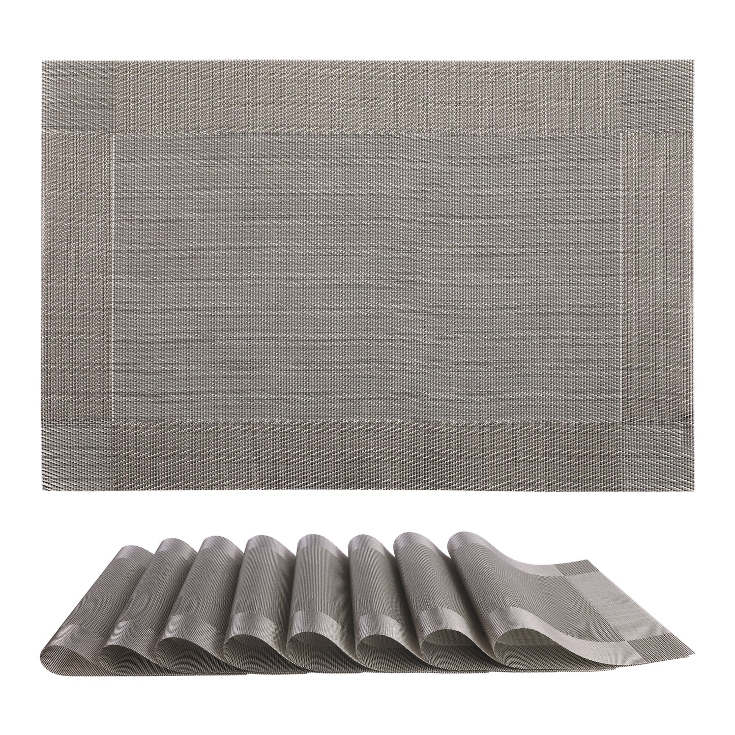 Placemats Set of 8, PVC for Kitchen Dining Table Decor Washable Wipeable 18*12in