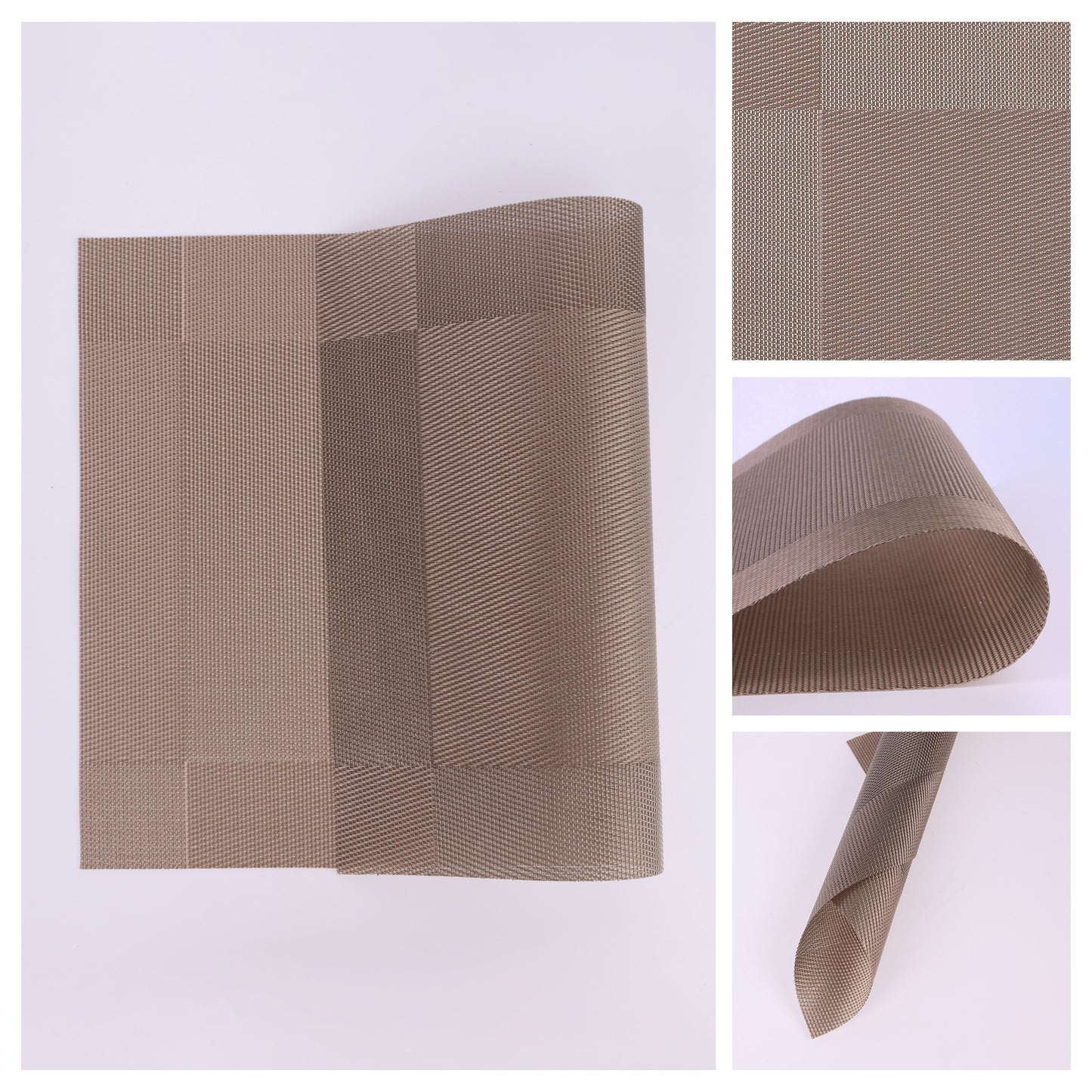Placemats Set of 8, PVC for Kitchen Dining Table Decor Washable Wipeable 18*12in