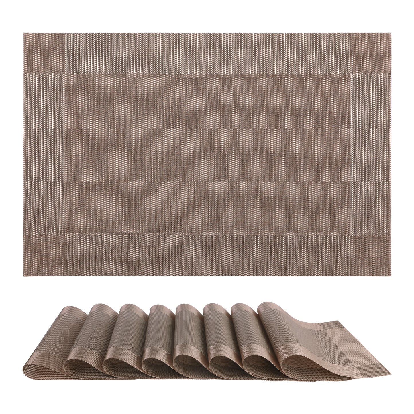 Placemats Set of 8, PVC for Kitchen Dining Table Decor Washable Wipeable 18*12in