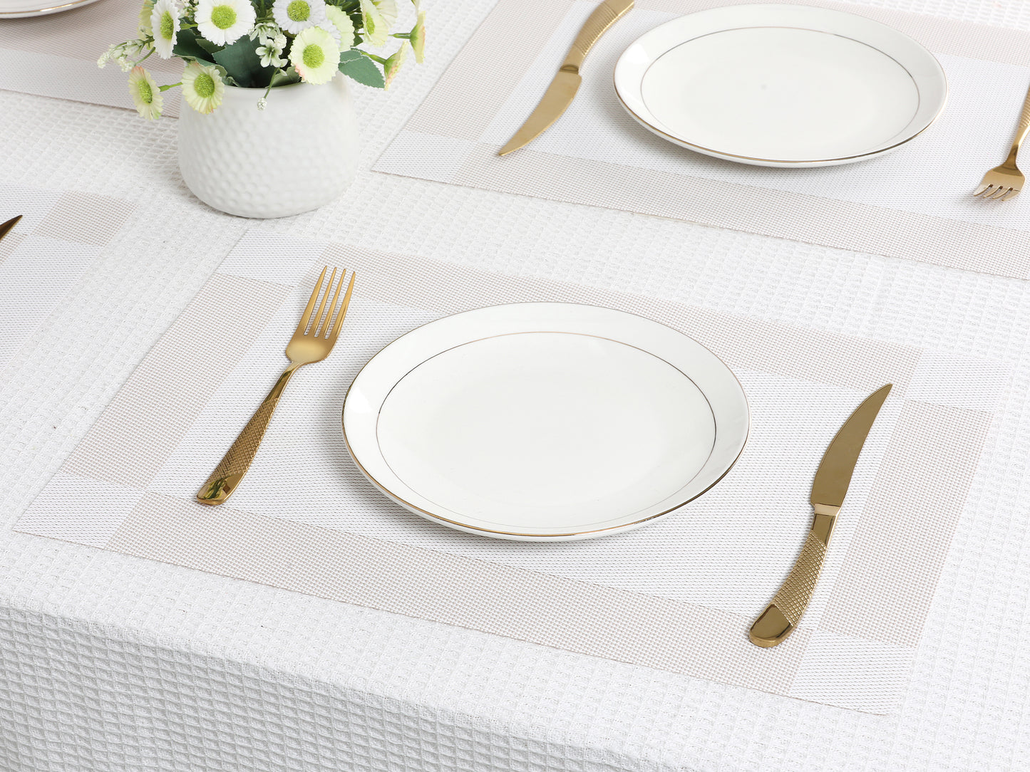 Placemats Set of 8, PVC for Kitchen Dining Table Decor Washable Wipeable 18*12in