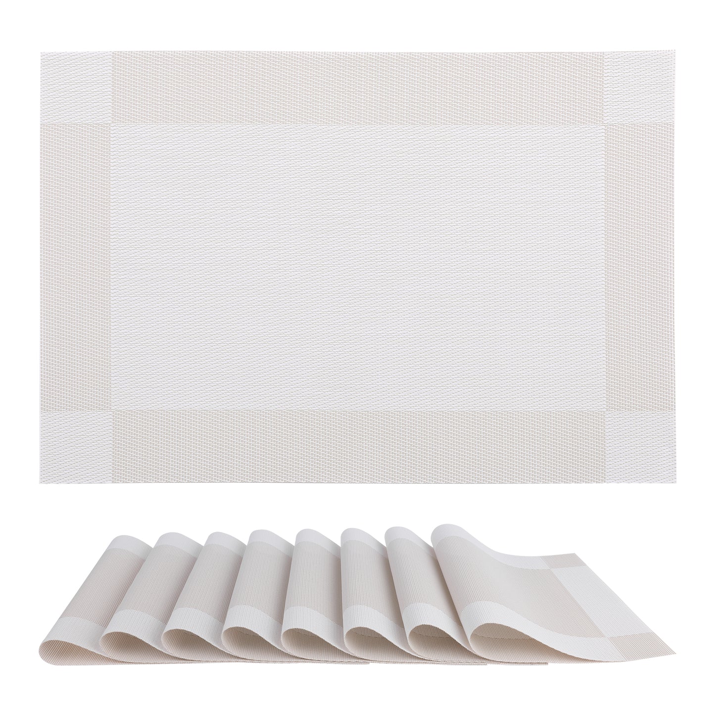 Placemats Set of 8, PVC for Kitchen Dining Table Decor Washable Wipeable 18*12in