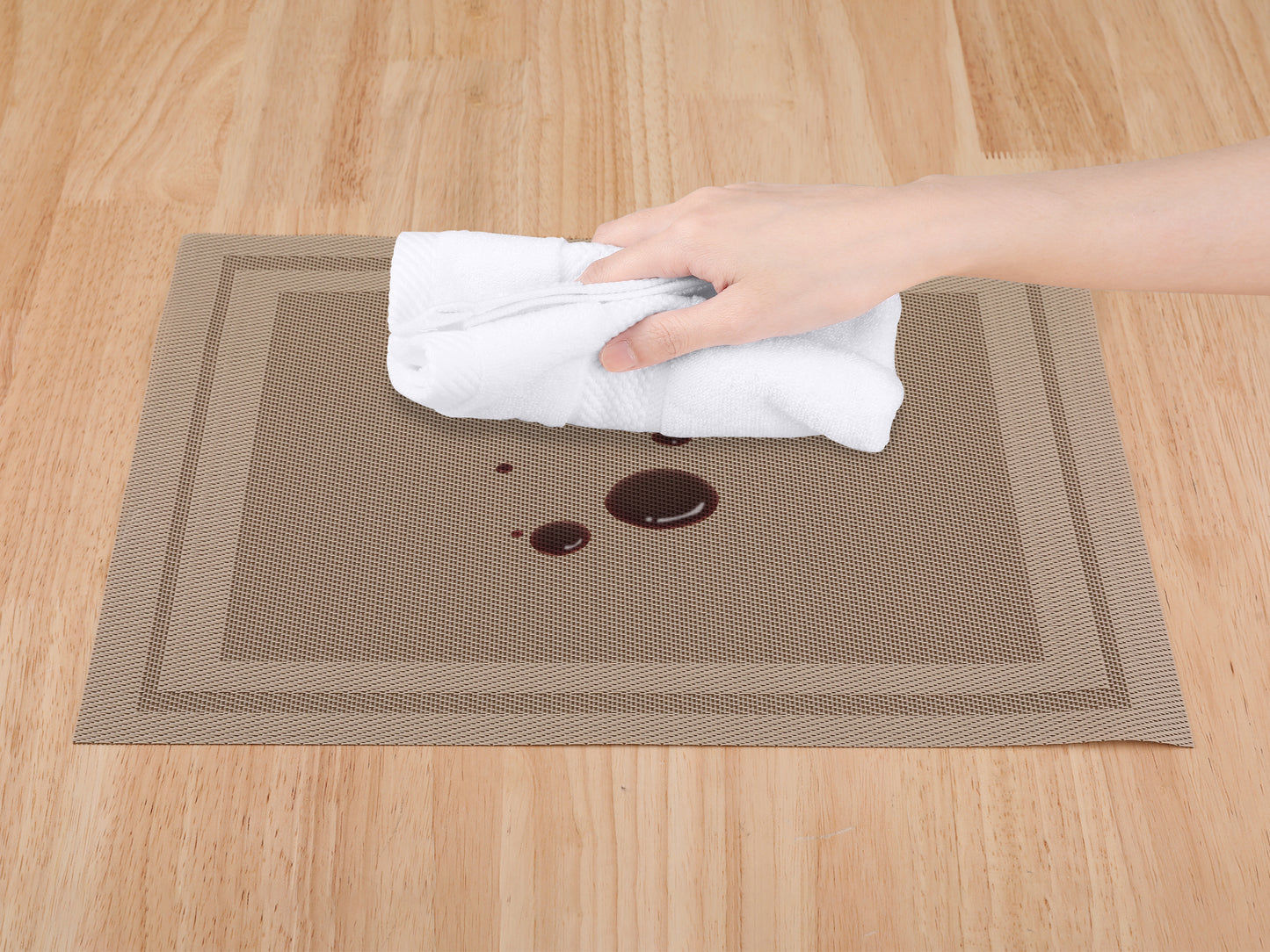 Set of 8 Placemats, Vinyl for Kitchen Dining Table Decor Washable Heat Resistant 18*12in