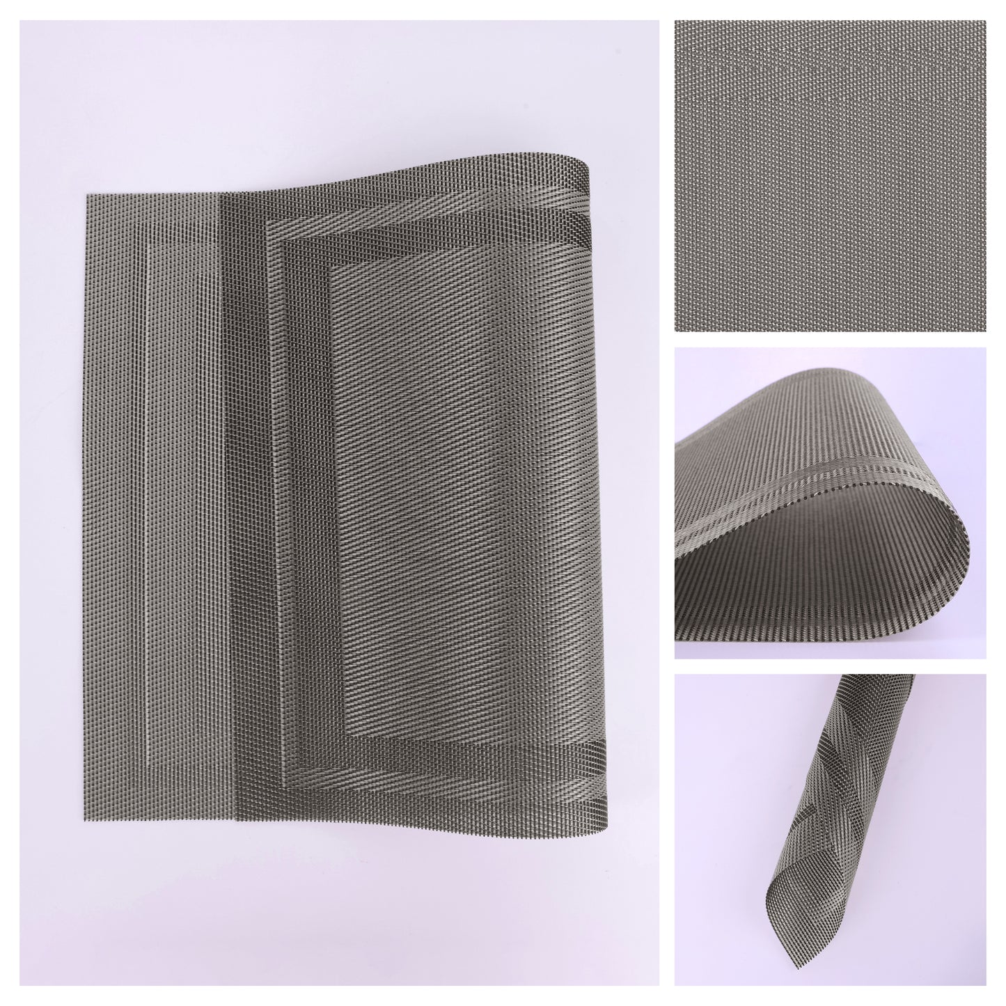 Set of 8 Placemats, Vinyl for Kitchen Dining Table Decor Washable Heat Resistant 18*12in