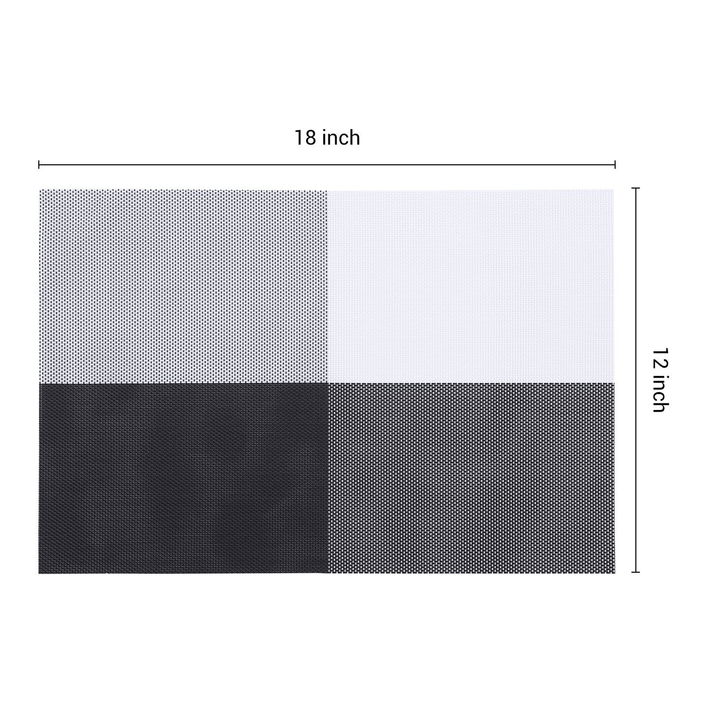 Juego de 8 manteles individuales de PVC para decoración de mesa de cocina y comedor, lavables y resistentes al calor, 45,7 x 30,5 cm