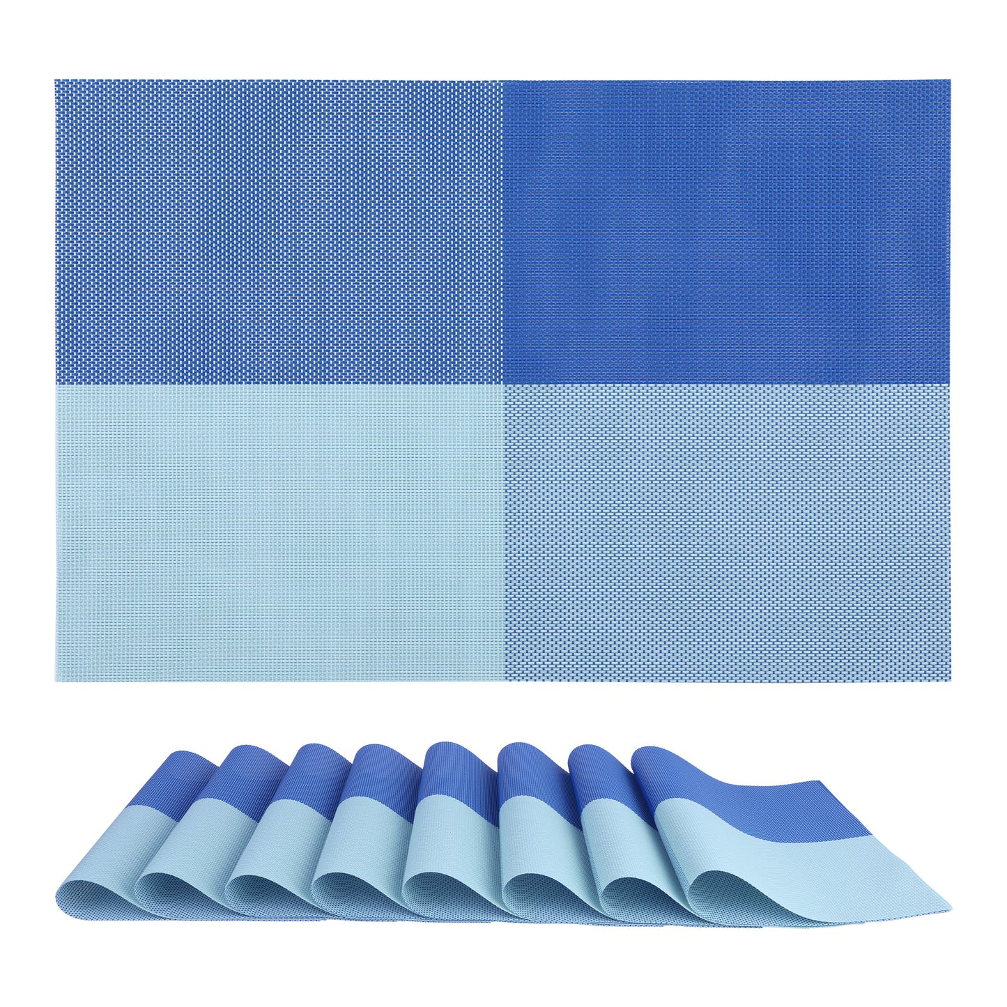 Placemats Set of 8 PVC for Kitchen Dining Table Decor Washable Heat Resistant 18*12in