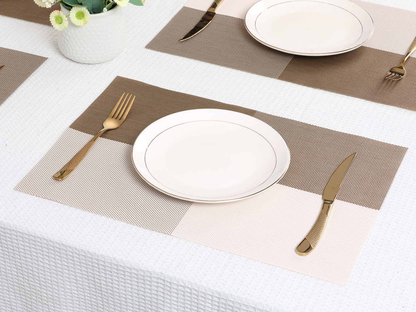 Placemats Set of 8 PVC for Kitchen Dining Table Decor Washable Heat Resistant 18*12in