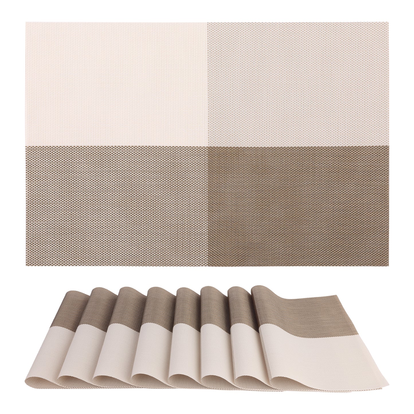Placemats Set of 8 PVC for Kitchen Dining Table Decor Washable Heat Resistant 18*12in