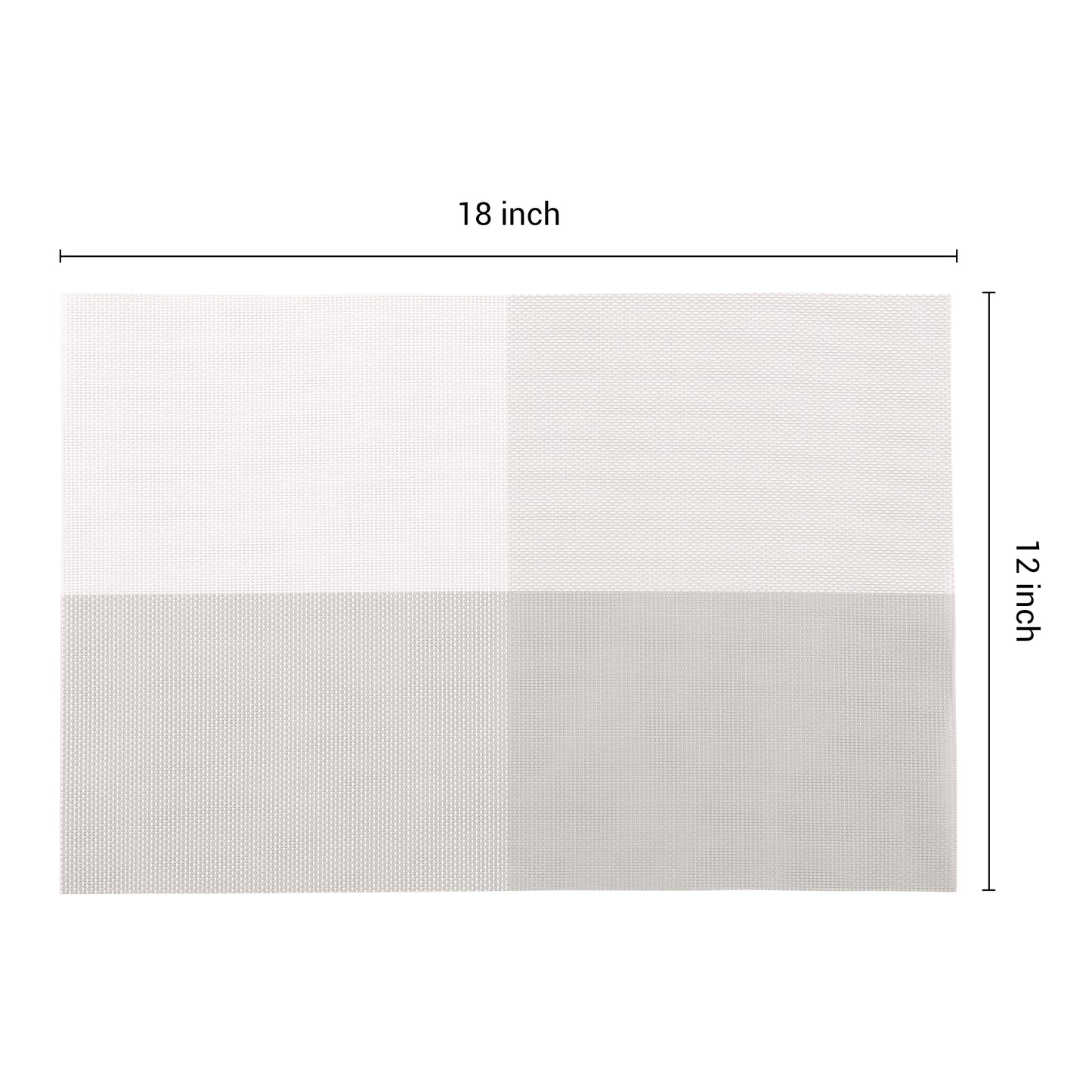 Placemats Set of 8 PVC for Kitchen Dining Table Decor Washable Heat Resistant 18*12in