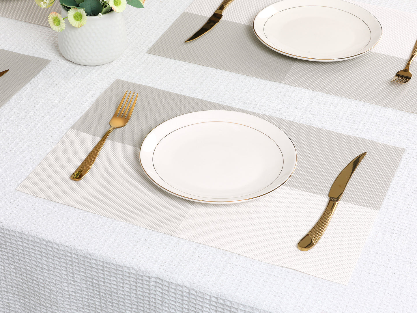 Placemats Set of 8 PVC for Kitchen Dining Table Decor Washable Heat Resistant 18*12in
