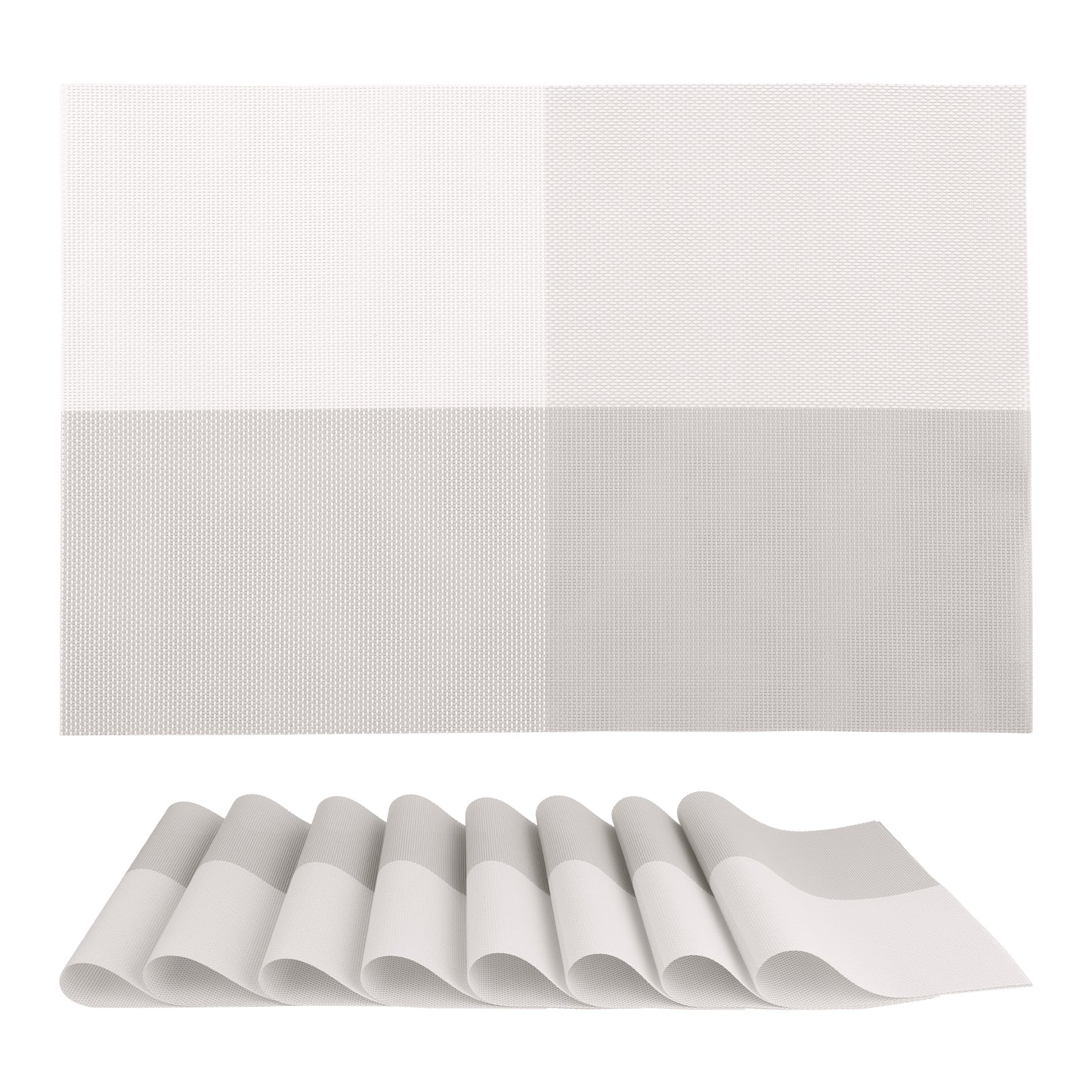 Placemats Set of 8 PVC for Kitchen Dining Table Decor Washable Heat Resistant 18*12in