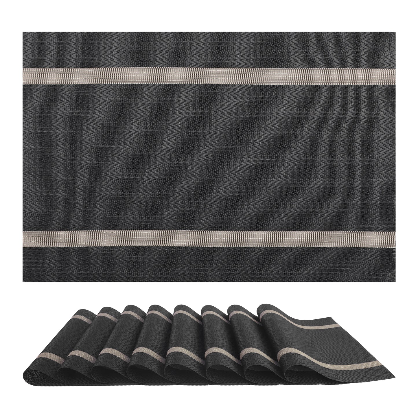 Placemats Set of 8 Vinyl for Kitchen Dining Table Decor Washable Heat Resistant 18*12in