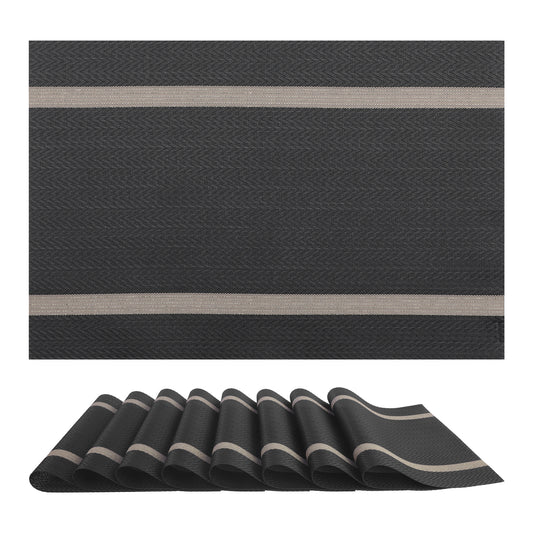 Placemats Set of 8 Vinyl for Kitchen Dining Table Decor Washable Heat Resistant 18*12in