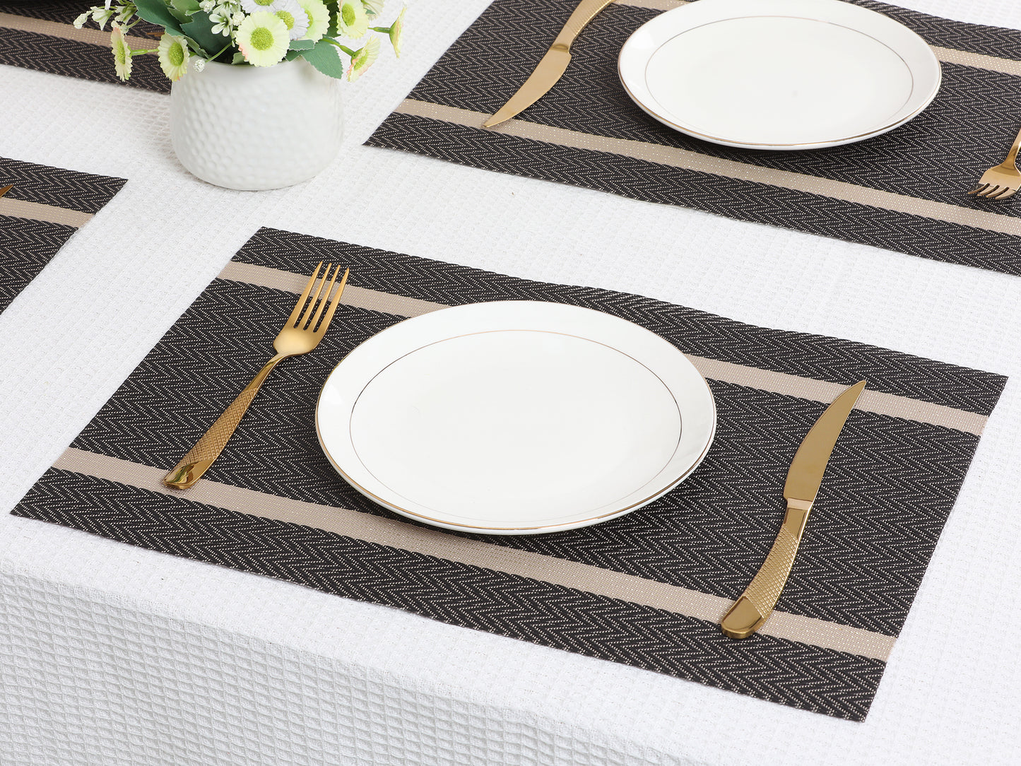 Placemats Set of 8 Vinyl for Kitchen Dining Table Decor Washable Heat Resistant 18*12in