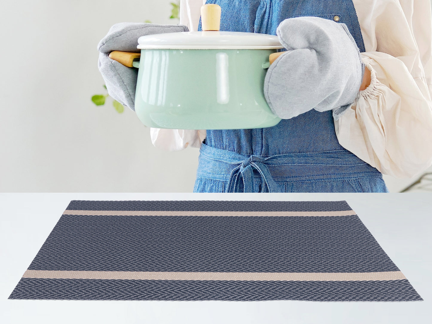 Juego de 8 manteles individuales de vinilo para decoración de mesa de cocina y comedor, lavables y resistentes al calor, 45,7 x 30,5 cm
