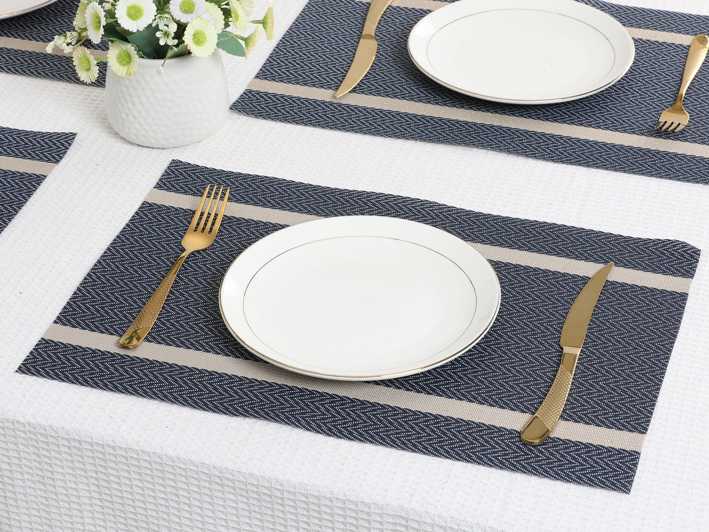 Juego de 8 manteles individuales de vinilo para decoración de mesa de cocina y comedor, lavables y resistentes al calor, 45,7 x 30,5 cm