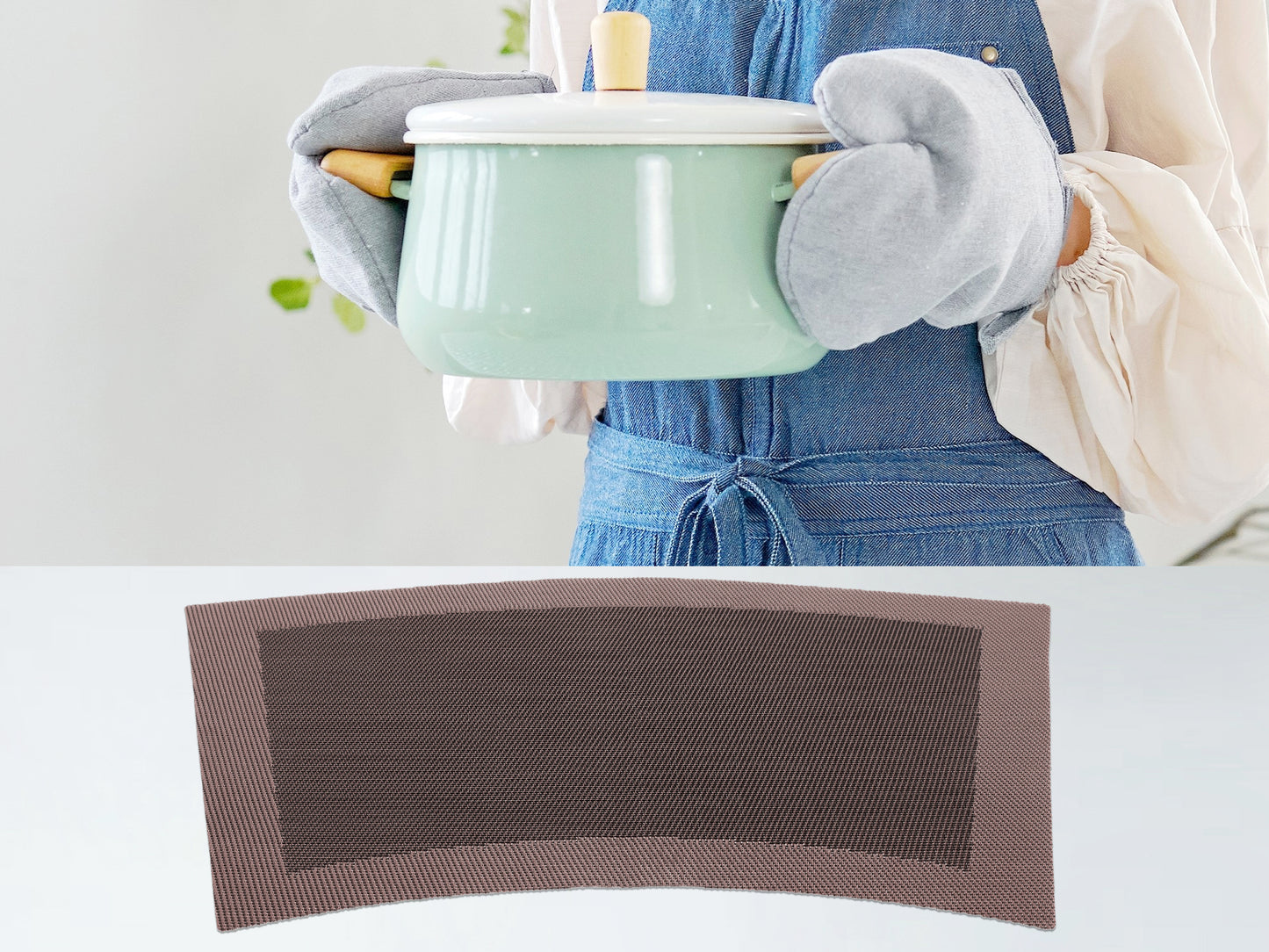 Placemats Set of 8,PVC for Kitchen Dining Table Decor Washable Heat Resistant 18*13in