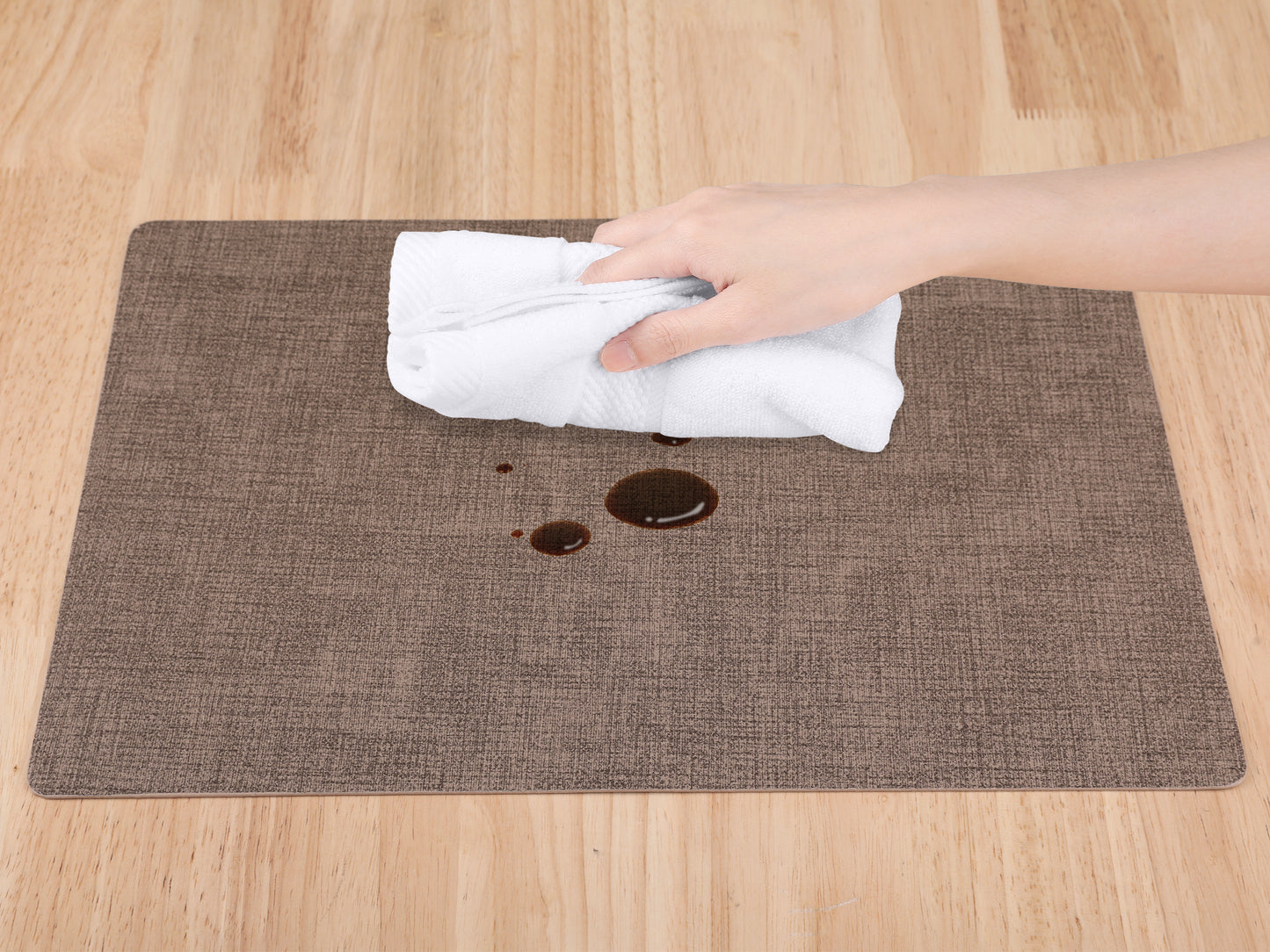 Juego de 6 manteles individuales de piel sintética para decoración de mesa de cocina y comedor, 43 x 30 cm