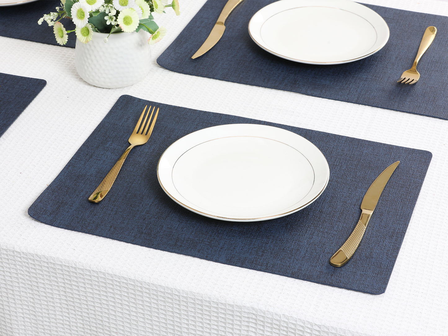 Set of 6 Faux Leather Placemats for Kitchen Dining Table Decor 17*12in