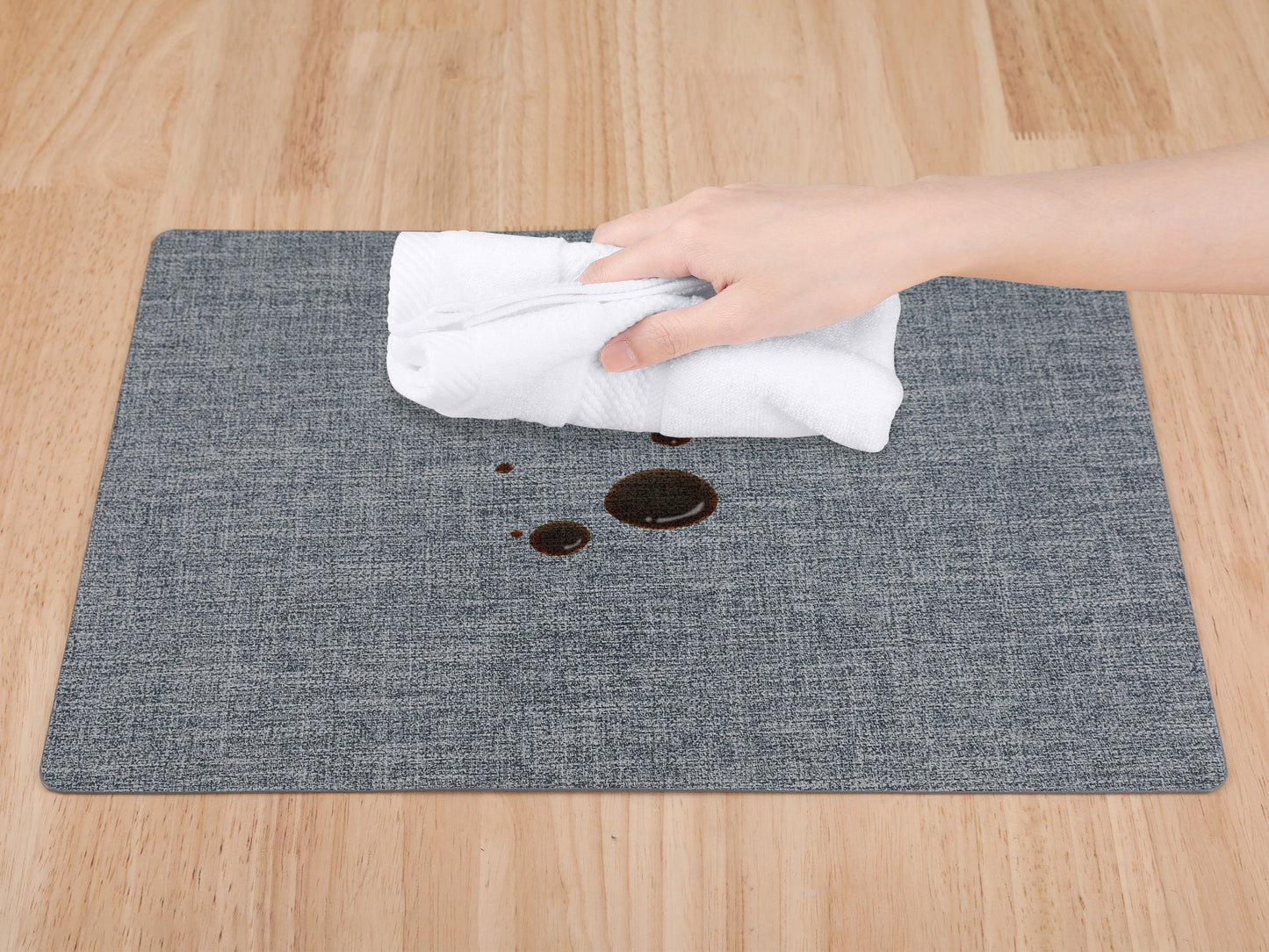 Set of 6 Faux Leather Placemats for Kitchen Dining Table Decor 17*12in