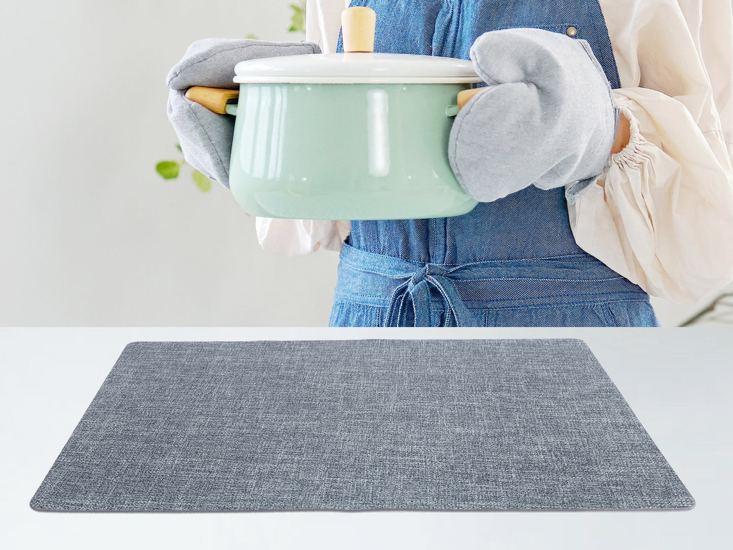 Set of 6 Faux Leather Placemats for Kitchen Dining Table Decor 17*12in