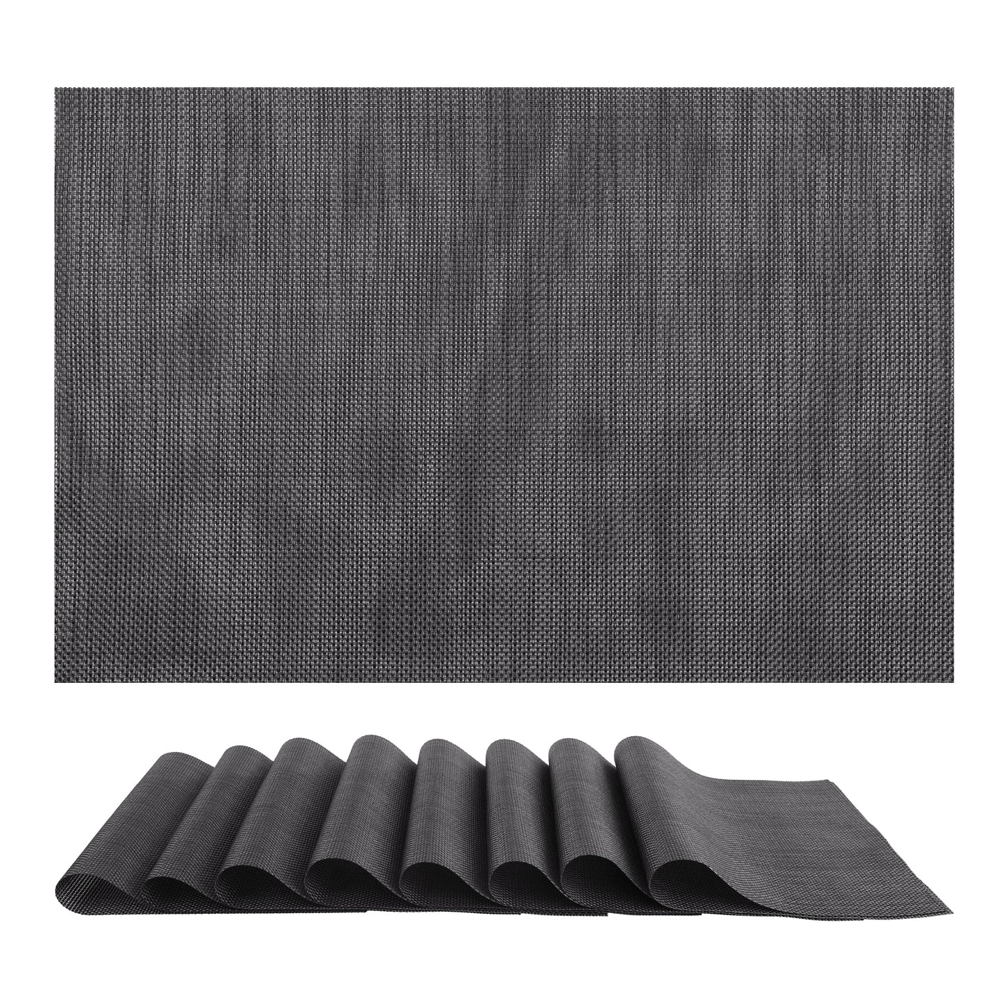 Set of 8 Placemats PVC for Kitchen Dining Table Decor Washable Heat Resistant 18*12in