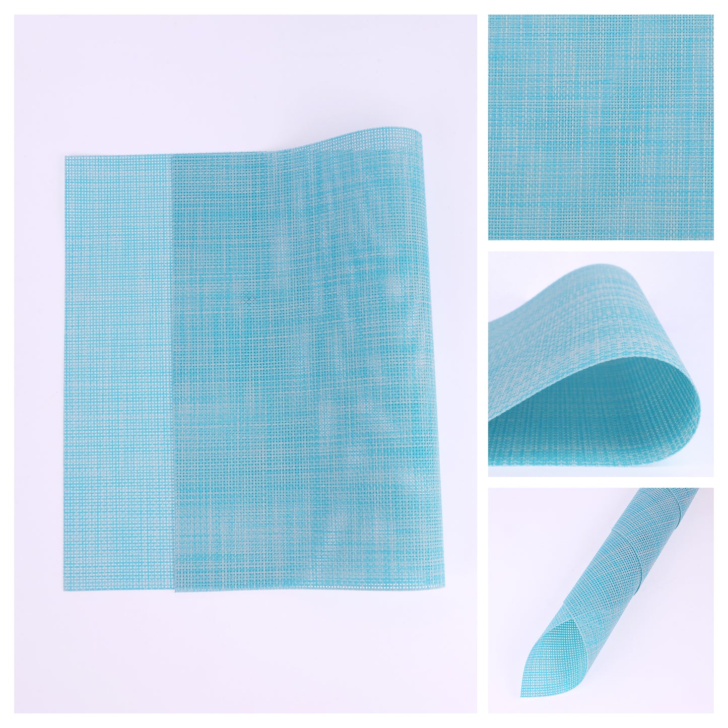 Set of 8 Placemats PVC for Kitchen Dining Table Decor Washable Heat Resistant 18*12in
