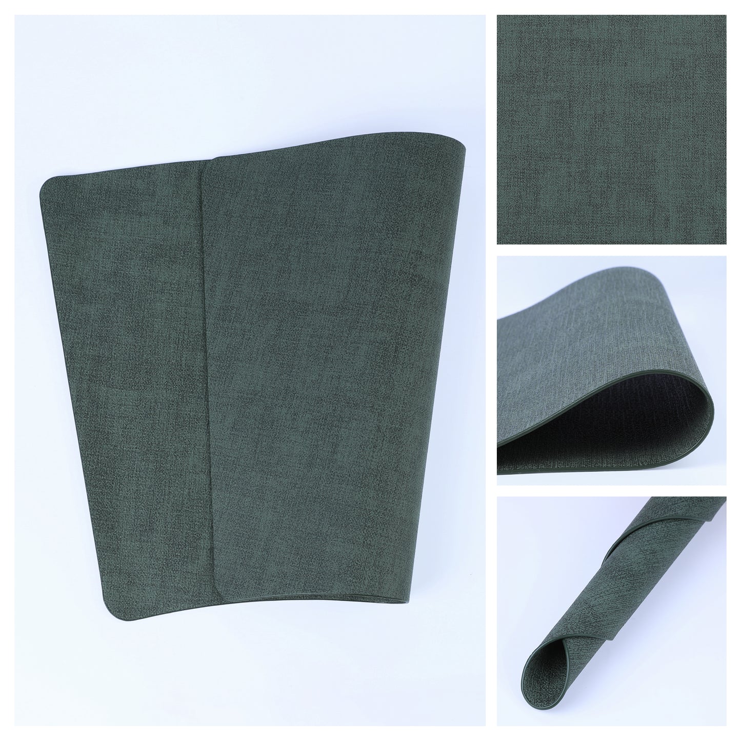 Set of 6 Faux Leather Placemats for Kitchen Dining Table Decor, Washable Heat Resistant 19*12in