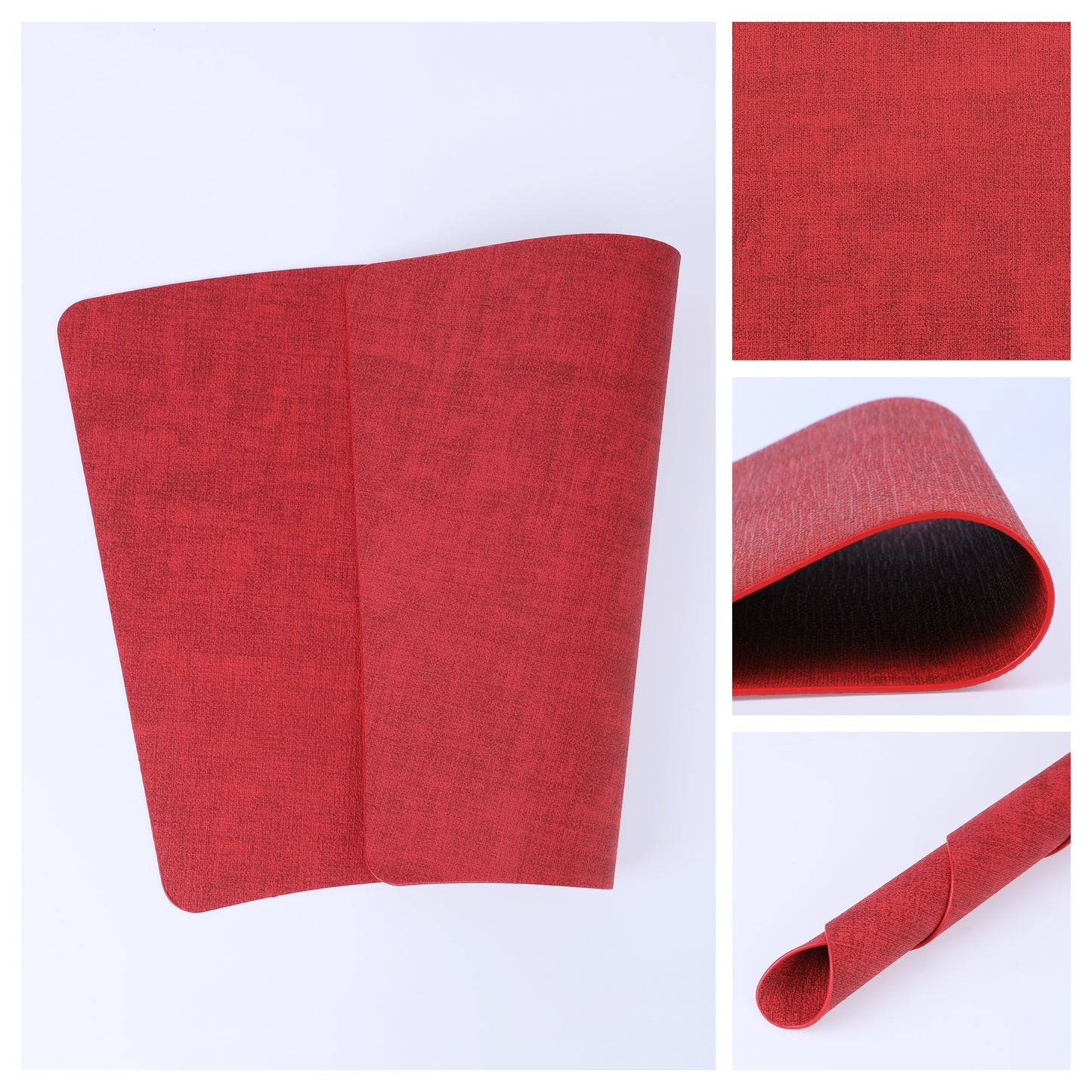 Juego de 6 manteles individuales de piel sintética para decoración de mesa de cocina, lavables y resistentes al calor, 48 x 30 cm