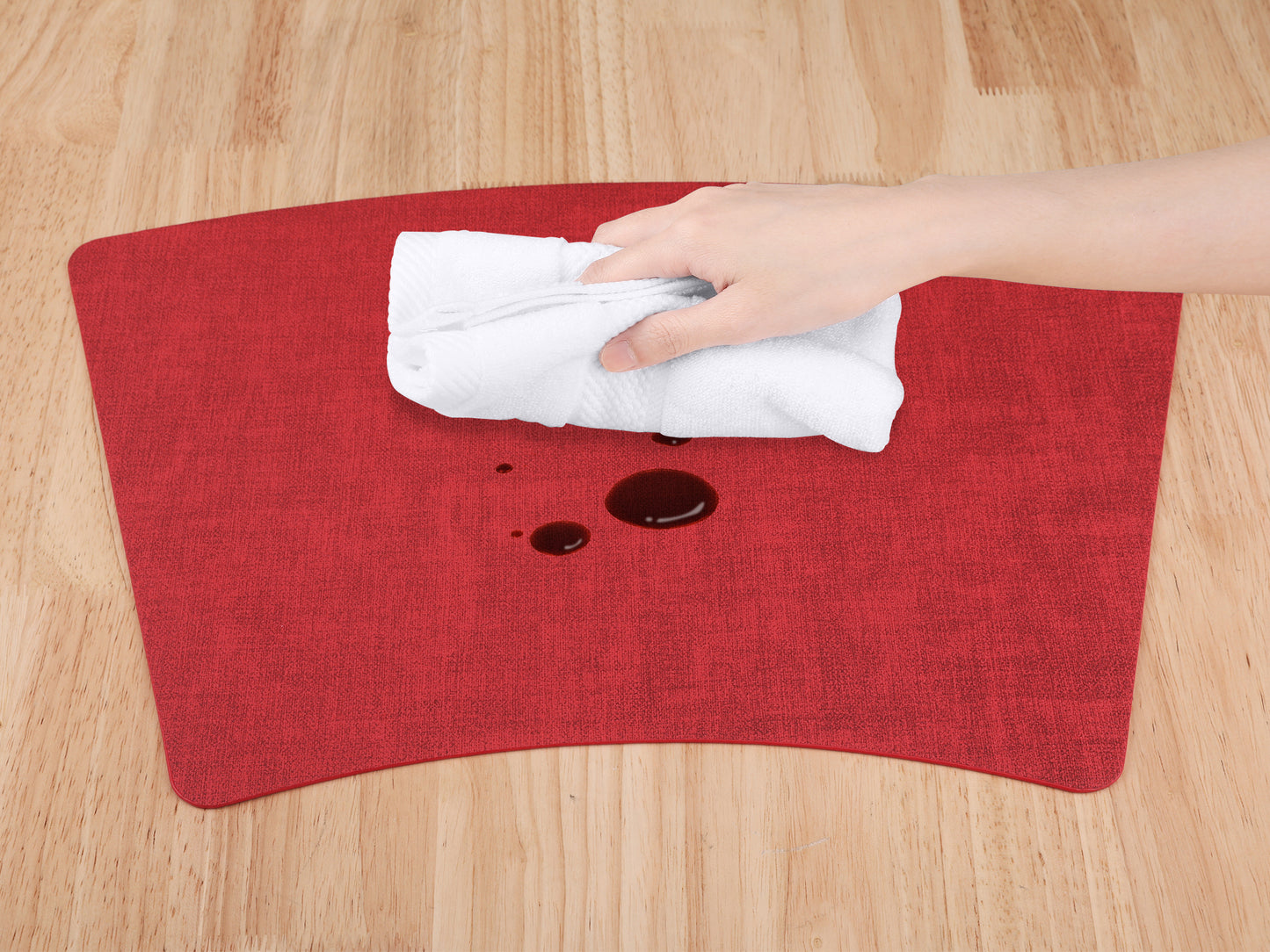 Juego de 6 manteles individuales de piel sintética para decoración de mesa de cocina, lavables y resistentes al calor, 48 x 30 cm