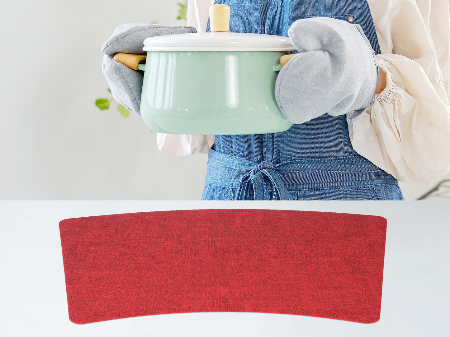 Juego de 6 manteles individuales de piel sintética para decoración de mesa de cocina, lavables y resistentes al calor, 48 x 30 cm