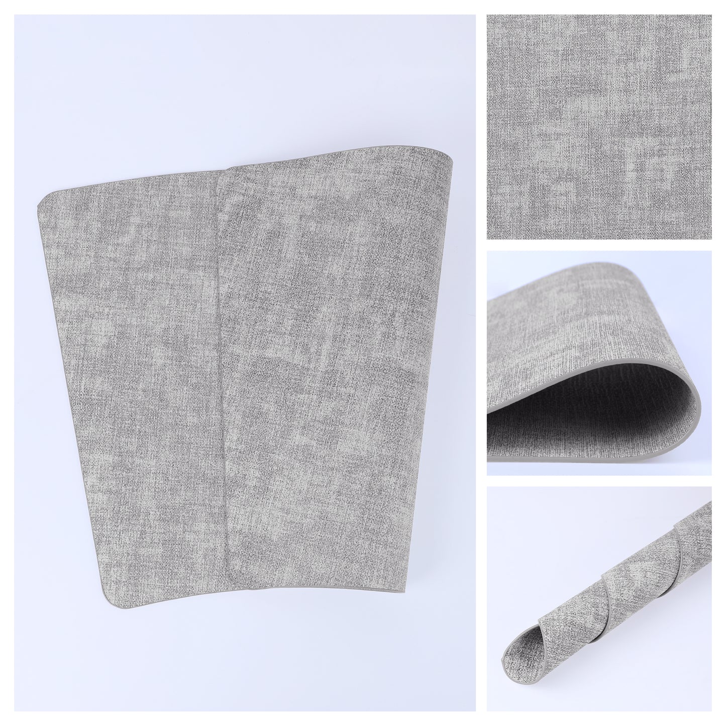 Set of 6 Faux Leather Placemats for Kitchen Dining Table Decor, Washable Heat Resistant 19*12in