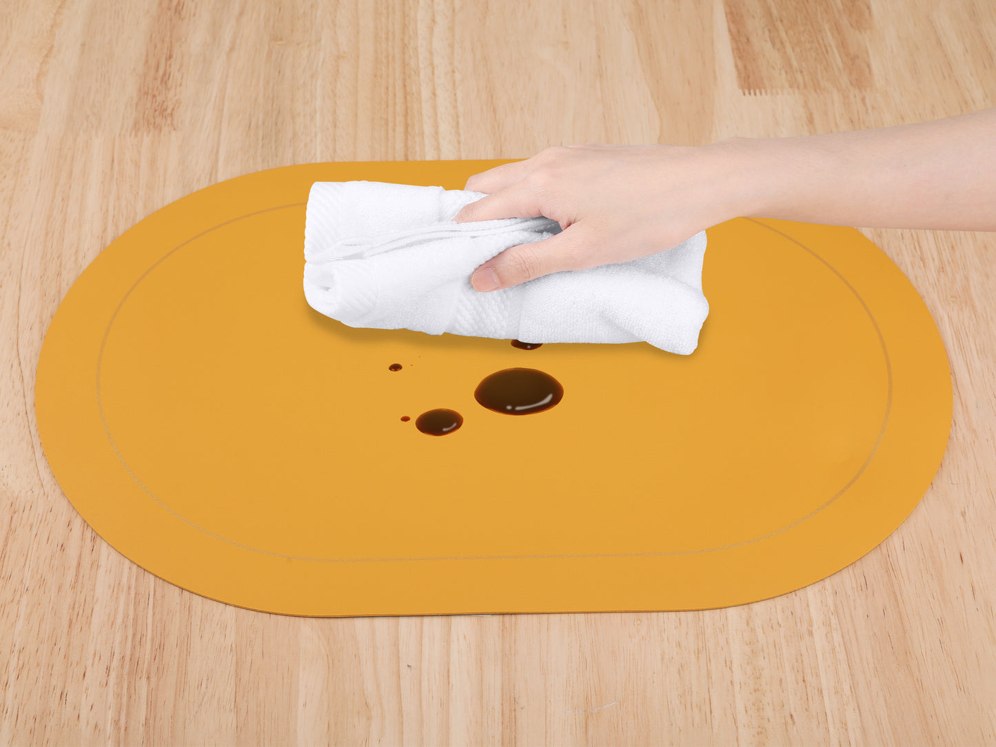 Juego de 6 manteles individuales de piel sintética para decoración de mesa de cocina, lavables y resistentes al calor, 45,7 x 30,5 cm