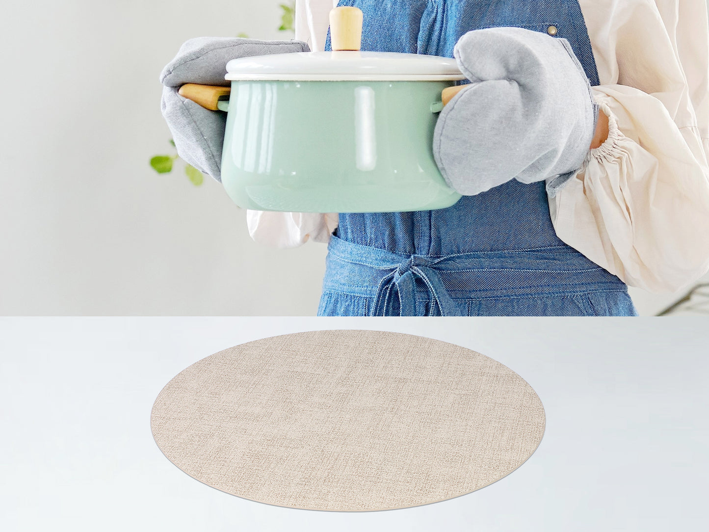 Juego de 6 manteles individuales para decoración de mesa de cocina y comedor, lavables y resistentes al calor, 33 x 33 cm