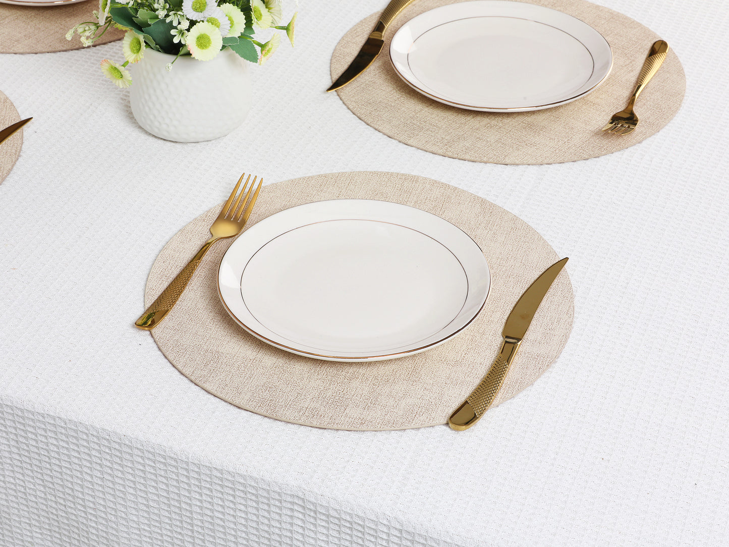 Juego de 6 manteles individuales para decoración de mesa de cocina y comedor, lavables y resistentes al calor, 33 x 33 cm