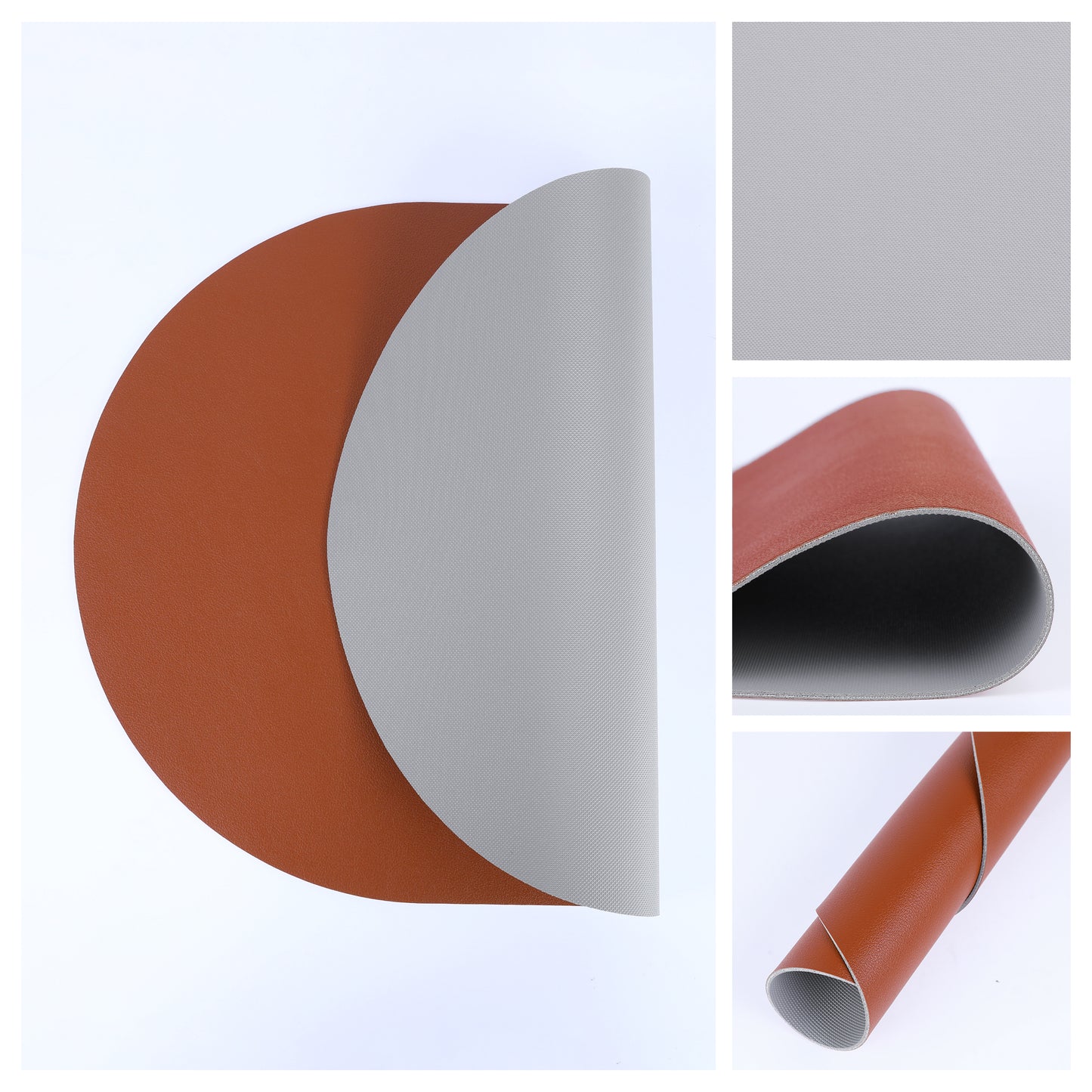 Juego de 6 manteles individuales de cuero lavables para decoración de mesa de cocina y comedor, 40,6 x 30,5 cm