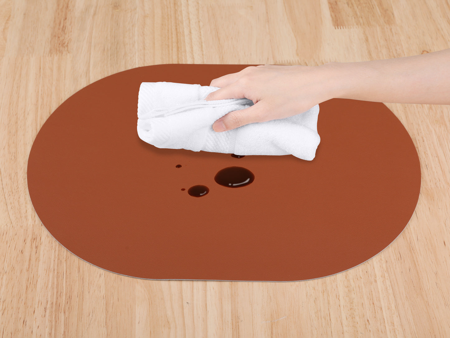 Juego de 6 manteles individuales de cuero lavables para decoración de mesa de cocina y comedor, 40,6 x 30,5 cm