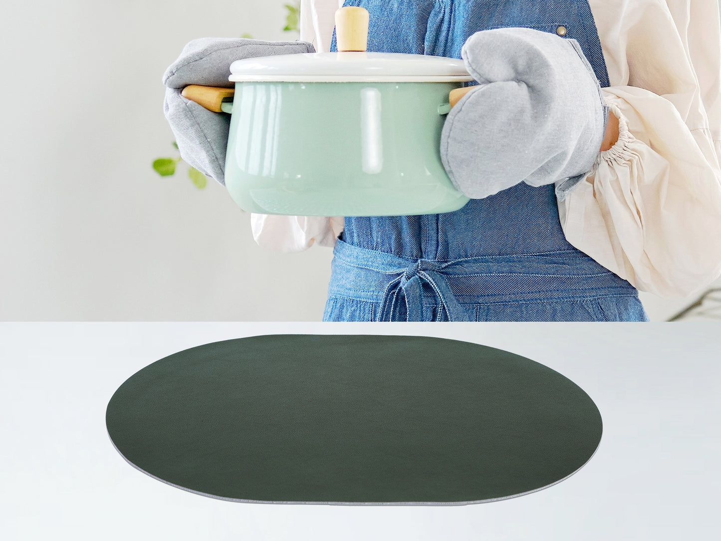 Placemats Set of 6 Leather for Kitchen Dining Table Decor Wipeable 16*12in
