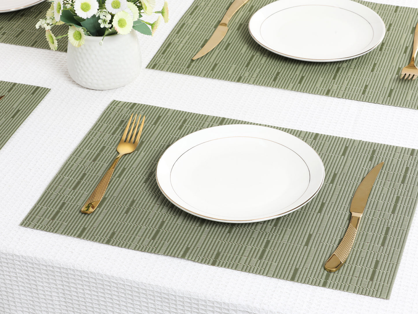 Juego de 6 manteles individuales de PVC para decoración de mesa de cocina y comedor, lavables y lavables, 45,7 x 30,5 cm
