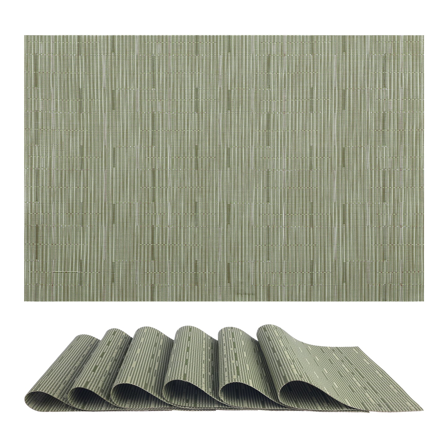 Juego de 6 manteles individuales de PVC para decoración de mesa de cocina y comedor, lavables y lavables, 45,7 x 30,5 cm