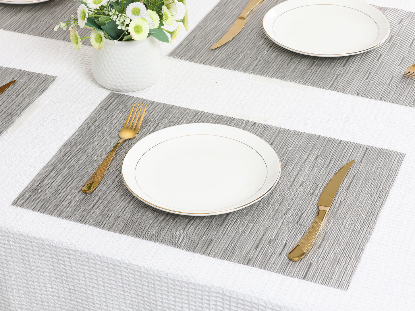 Juego de 6 manteles individuales de PVC para decoración de mesa de cocina y comedor, lavables y lavables, 45,7 x 30,5 cm