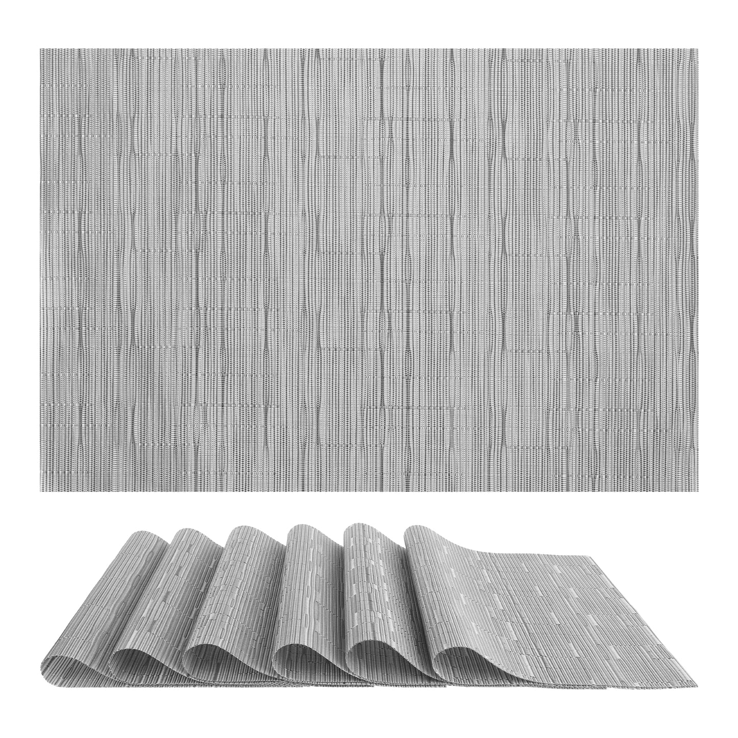 Juego de 6 manteles individuales de PVC para decoración de mesa de cocina y comedor, lavables y lavables, 45,7 x 30,5 cm