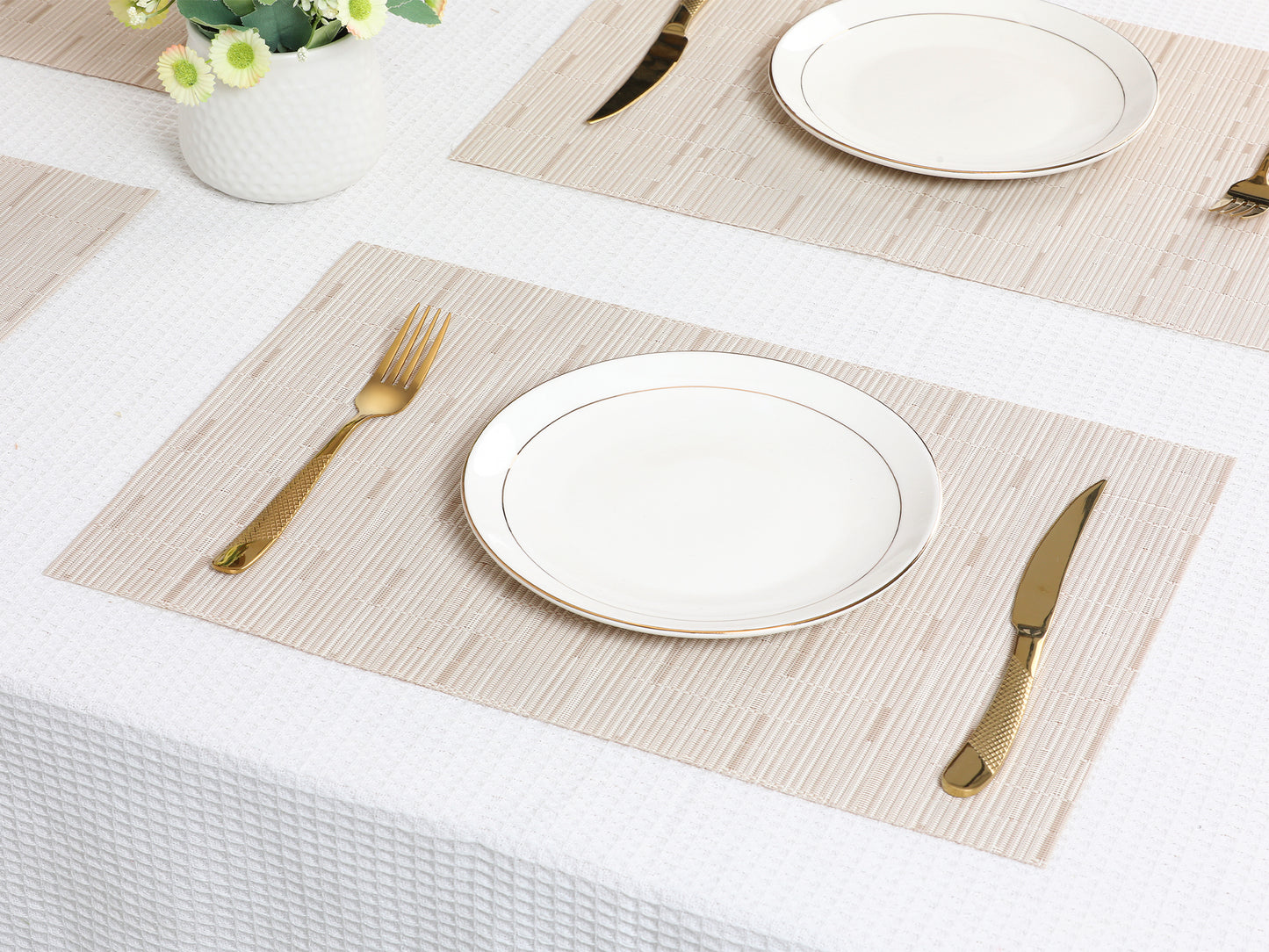Placemats Set of 6 PVC for Kitchen Dining Table Decor Washable Wipeable 18*12in