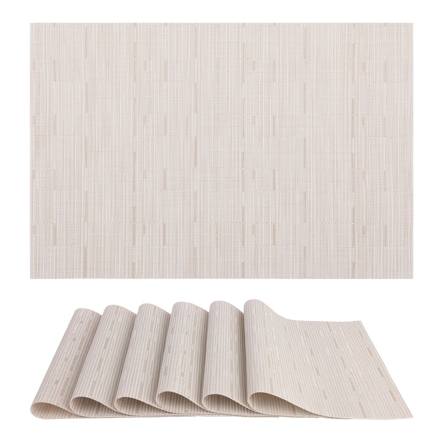 Placemats Set of 6 PVC for Kitchen Dining Table Decor Washable Wipeable 18*12in