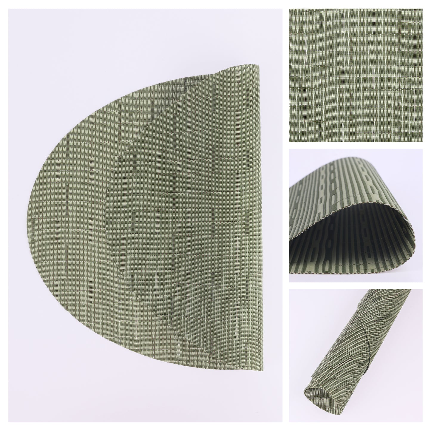 Placemats Set of 6 PVC Oval for Kitchen Dining Table Decor Wipeable 18*12.5in