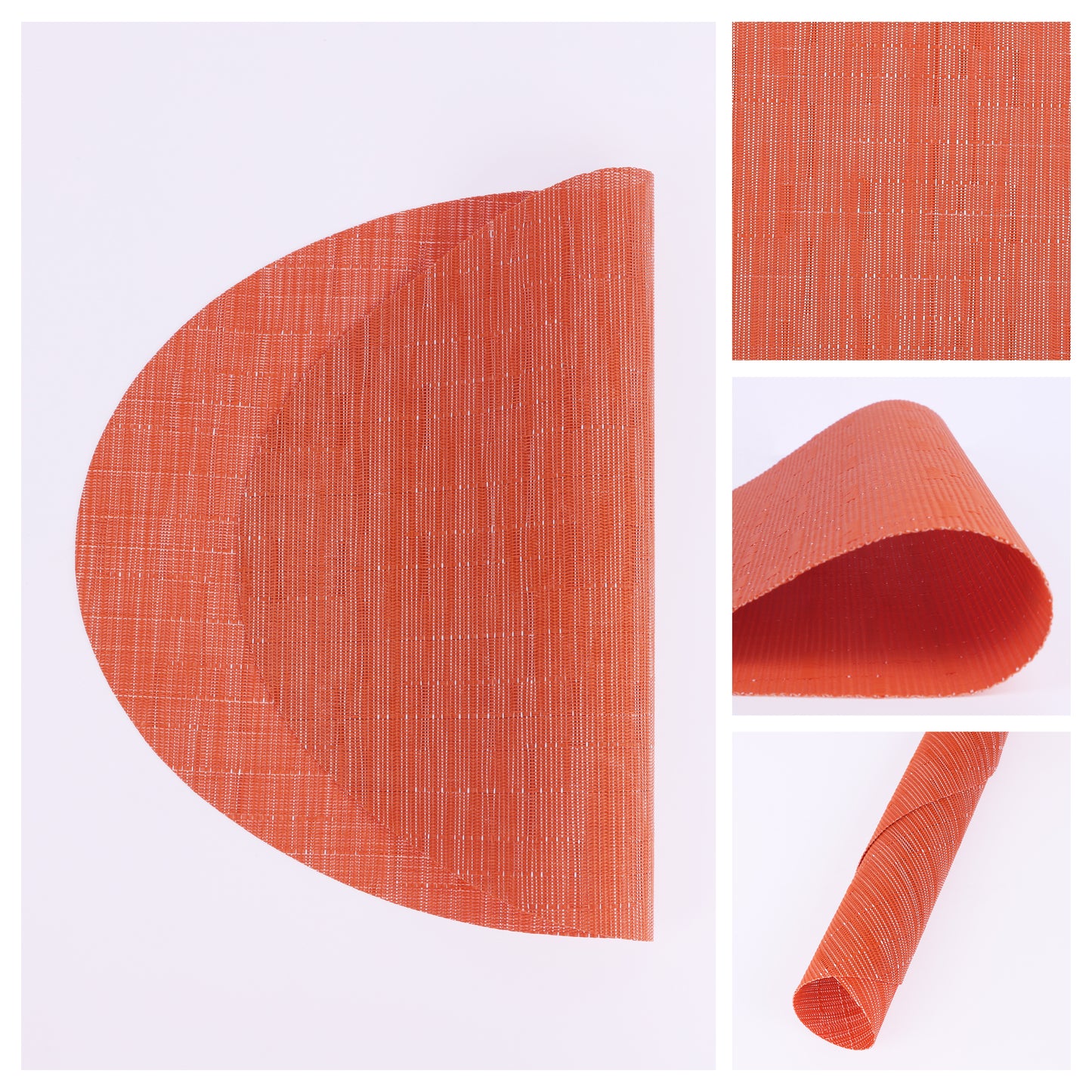 Placemats Set of 6 PVC Oval for Kitchen Dining Table Decor Wipeable 18*12.5in
