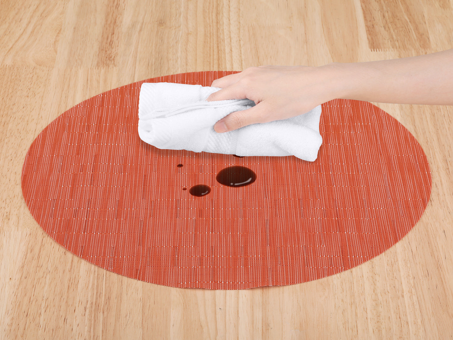 Placemats Set of 6 PVC Oval for Kitchen Dining Table Decor Wipeable 18*12.5in