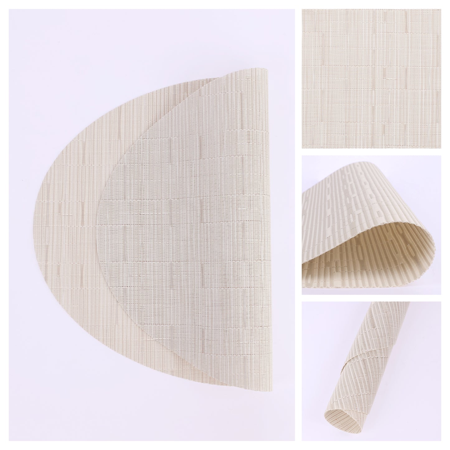 Juego de 6 manteles individuales ovalados de PVC para decoración de mesa de cocina y comedor, lavables, 45,7 x 32,8 cm