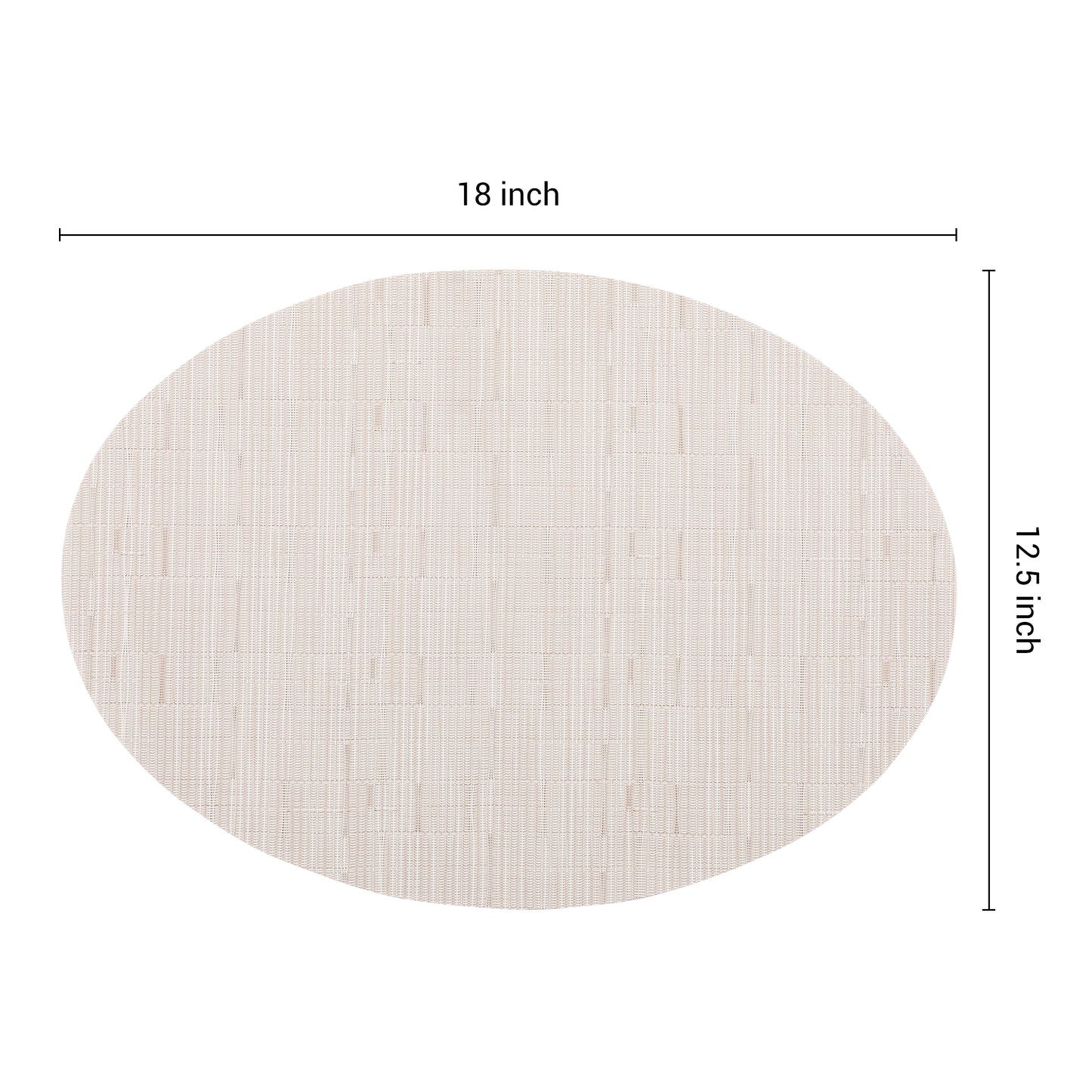 Juego de 6 manteles individuales ovalados de PVC para decoración de mesa de cocina y comedor, lavables, 45,7 x 32,8 cm