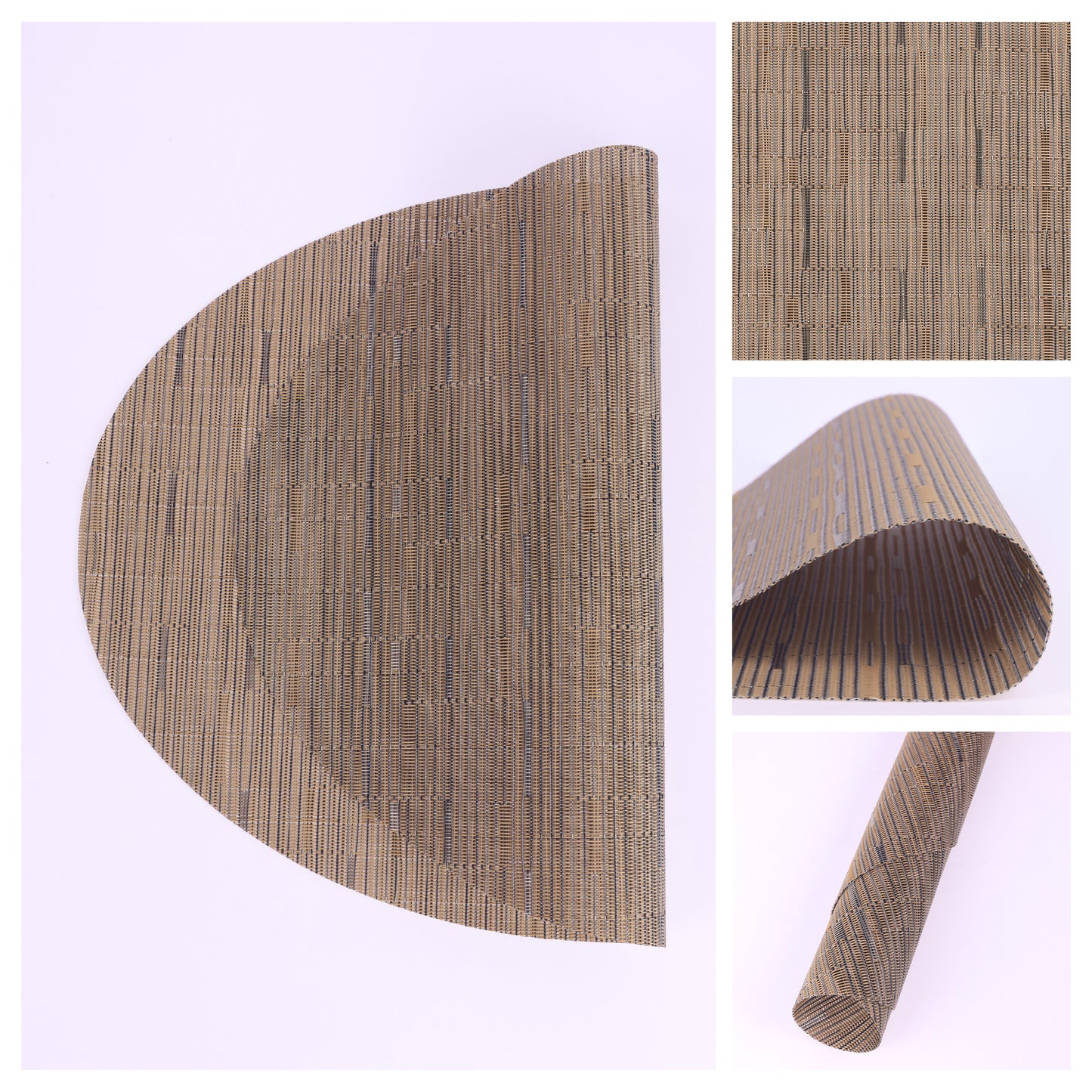 Placemats Set of 6 PVC Oval for Kitchen Dining Table Decor Wipeable 18*12.5in